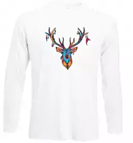 Лонгслів Олень малюнок Білий фото