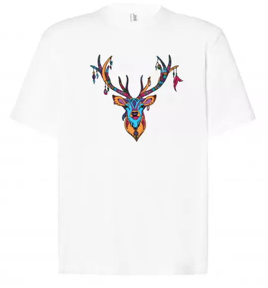 Футболка Оверсайз Олень бохо стиль Белый фото
