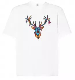 Футболка Оверсайз Кумедний олень Білий фото