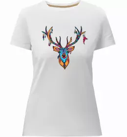 Женская премиум футболка Кумедний олень Белый фото