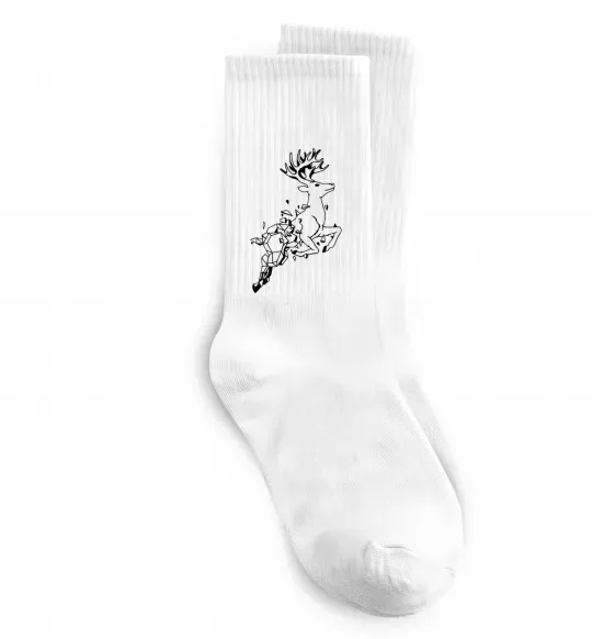 Носки Олень в прижку Белый фото