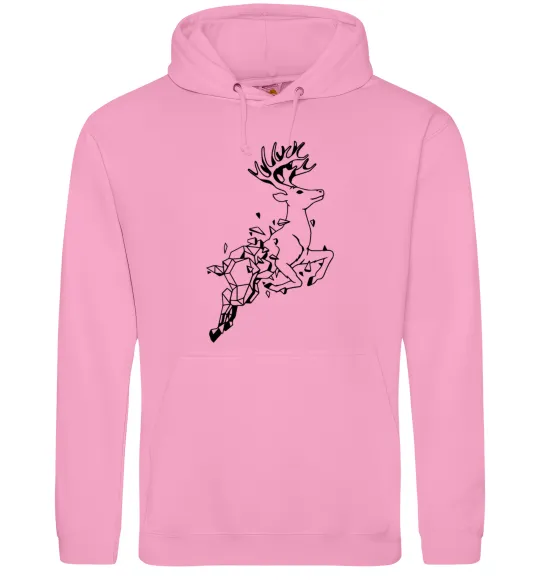 Женская толстовка (худи) Олень в прижку Розовый фото