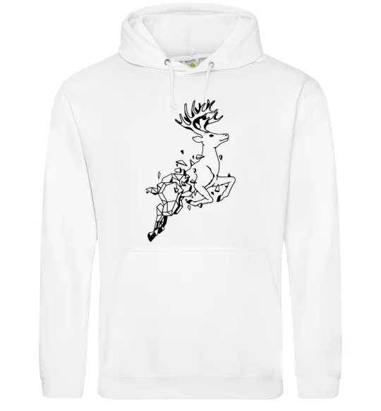 Жіноча толстовка (худі) Олень в прижку Білий фото