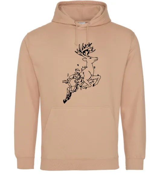 Жіноча толстовка (худі) Олень в прижку Пісочний фото