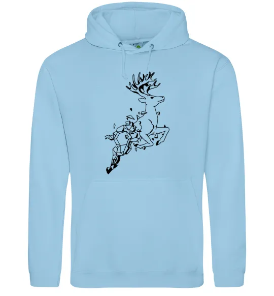 Женская толстовка (худи) Олень в прижку Голубой фото