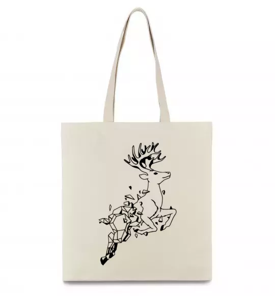 Еко-сумка Олень в прижку Бежевий фото