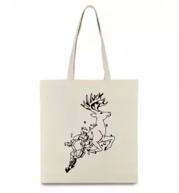 Еко-сумка Олень в прижку Бежевий фото