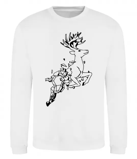 Свитшот Олень в прижку Белый фото