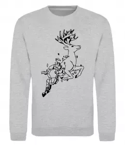 Світшот Олень в прижку Сірий меланж фото