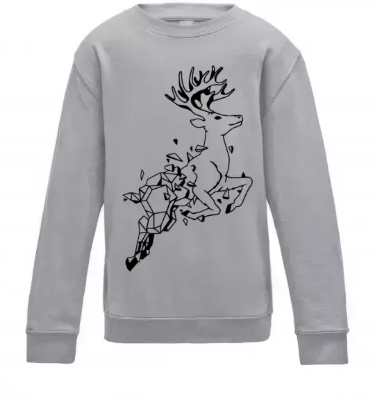 Дитячий світшот Олень в прижку Сірий меланж фото