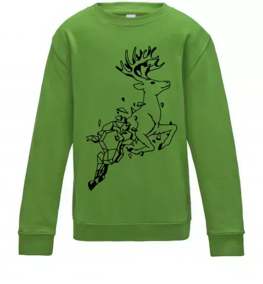 Дитячий світшот Олень в прижку Лаймовий фото