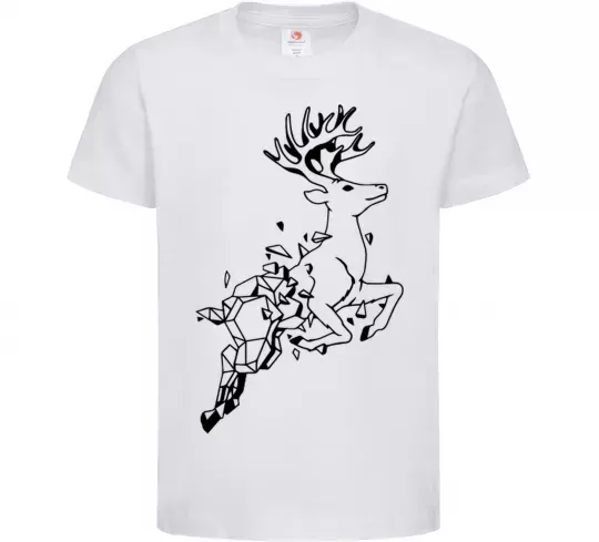 Дитяча футболка Олень в прижку Білий фото