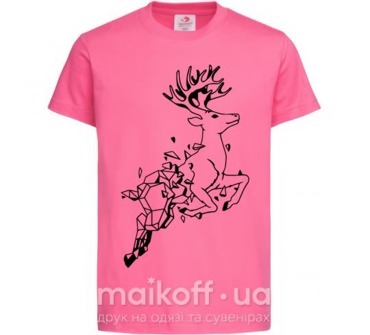 Детская футболка Олень в прыжке Ярко-розовый фото