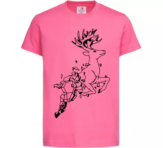Дитяча футболка Олень в прижку Яскраво-рожевий фото