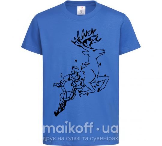 Детская футболка Олень в прыжке Ярко-синий фото