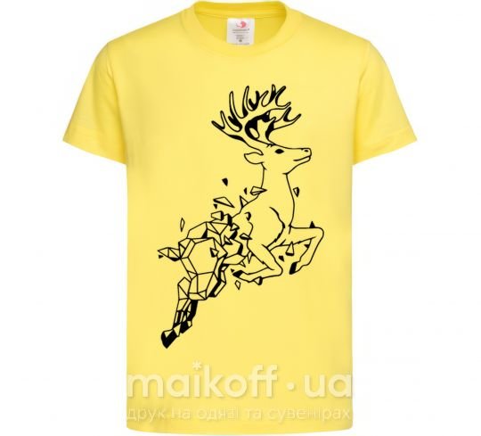 Дитяча футболка Олень в прыжке Лимонний фото