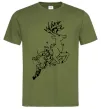 Мужская футболка Олень в прижку Оливковый Мужская футболка Олень в прижку Оливковый фото