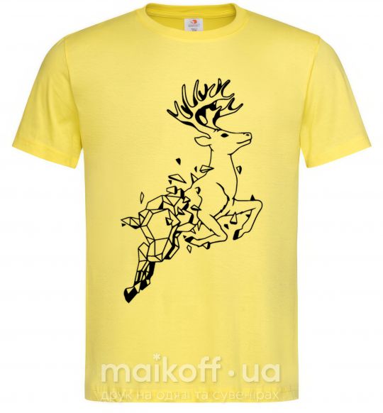 Мужская футболка Олень в прыжке Лимонный фото