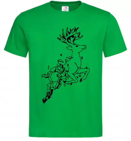 Мужская футболка Олень в прижку Зеленый фото