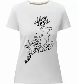 Женская премиум футболка Кумедний олень Белый фото