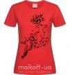 Женская футболка Олень в прыжке Красный фото
