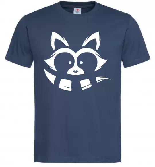 Чоловіча футболка Єнот білий Темно-синій фото