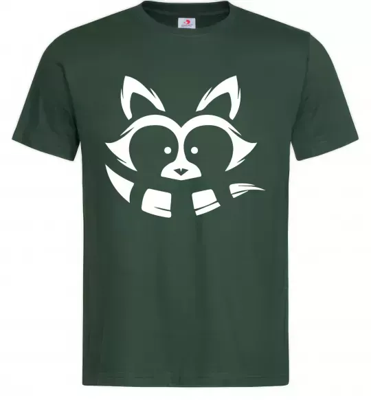 Чоловіча футболка Єнот білий Темно-зелений фото