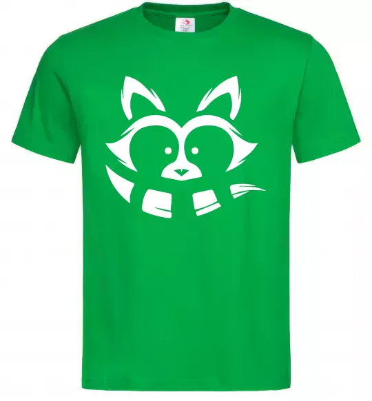 Чоловіча футболка Єнот білий Зелений фото