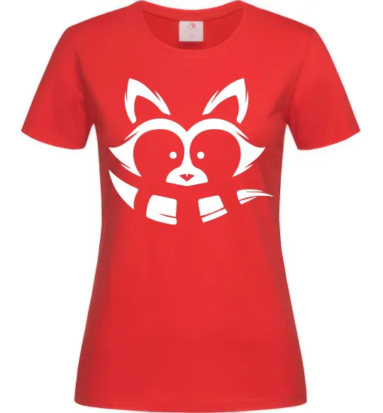 Женская футболка Єнот білий Красный фото