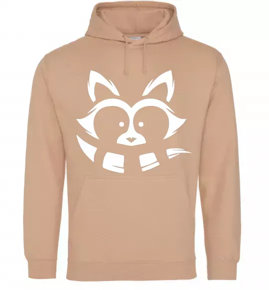 Женская толстовка (худи) Єнот білий Песочный фото