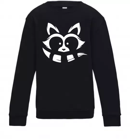 Детский Свитшот Єнот білий Черный фото