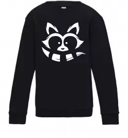 Детский Свитшот Єнот в навушниках Черный фото