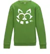 Детский Свитшот Єнот білий Лаймовый Детский Свитшот Єнот білий Лаймовый фото