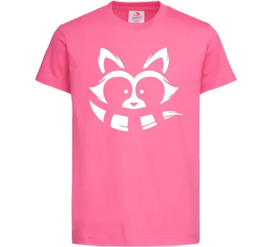 Детская футболка Єнот білий Ярко-розовый фото