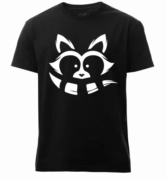 Мужская премиум футболка Єнот білий Черный фото