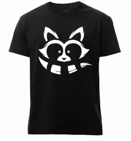 Мужская премиум футболка Round racoon Белый фото