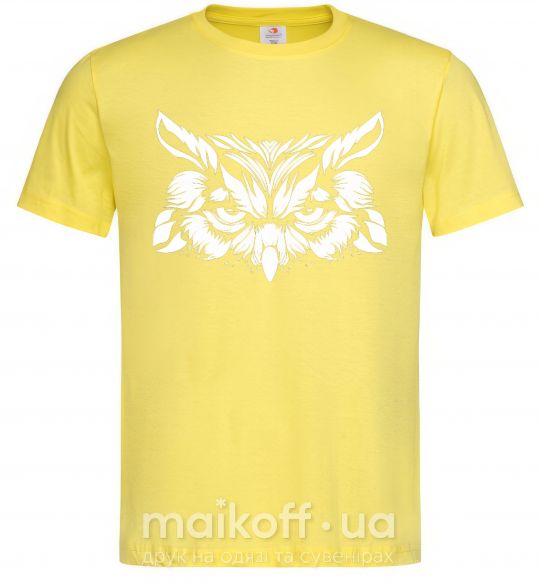 Мужская футболка Сова белая Лимонный фото