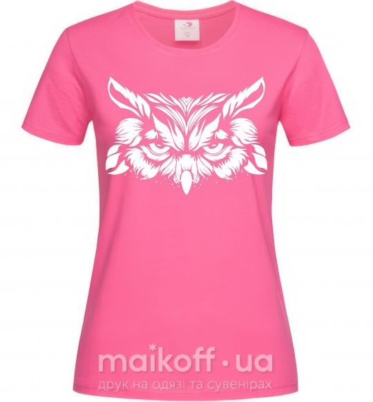 Жіноча футболка Сова белая Яскраво-рожевий фото