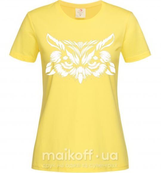 Женская футболка Сова белая Лимонный фото