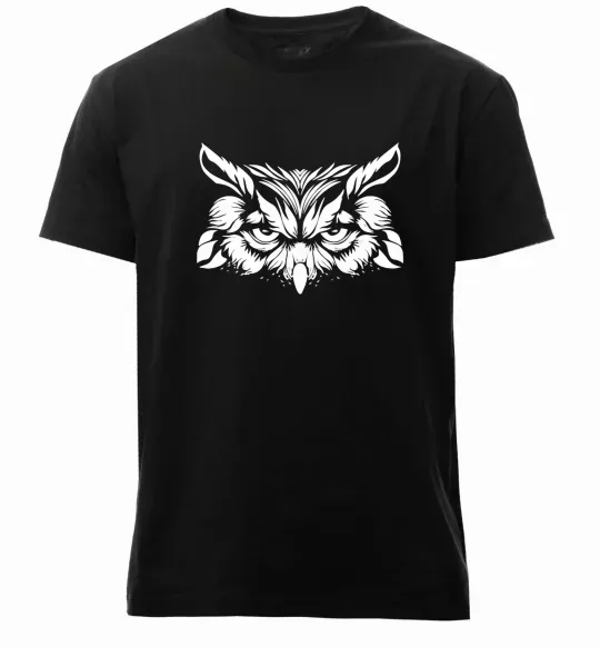 Мужская премиум футболка Сова біла Черный фото