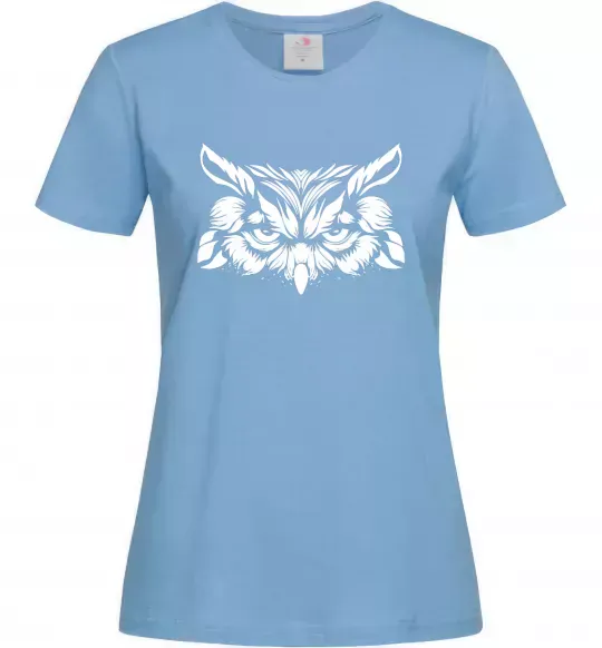 Жіноча футболка Сова біла Блакитний фото