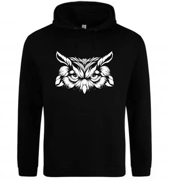Мужская толстовка (худи) Сова біла Черный фото