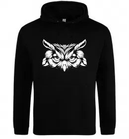 Мужская толстовка (худи) Сова біла Черный фото