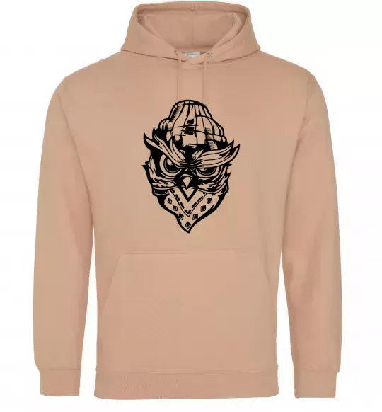 Жіноча толстовка (худі) Сова чорним Пісочний фото