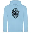 Женская толстовка (худи) Сова чорним Голубой фото