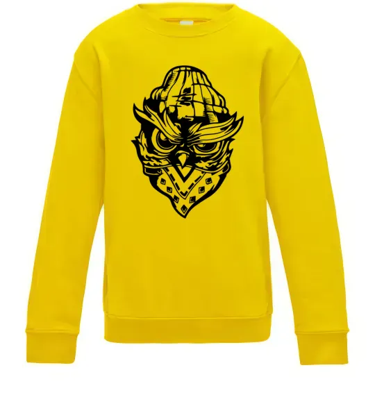 Детский Свитшот Сова чорним Солнечно желтый фото