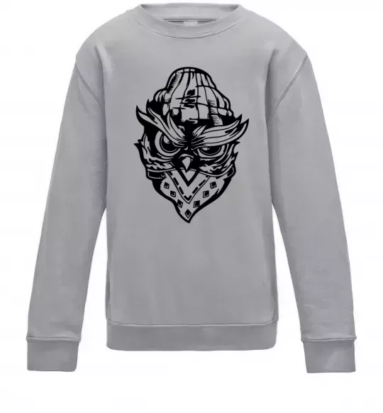 Детский Свитшот Сова чорним Серый меланж фото