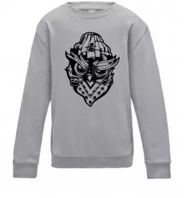 Детский Свитшот Сова чорним Серый меланж фото