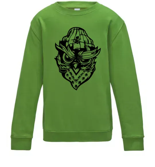 Детский Свитшот Сова чорним Лаймовый фото