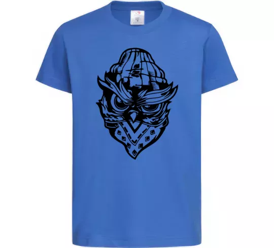 Дитяча футболка Сова чорним Яскраво-синій фото